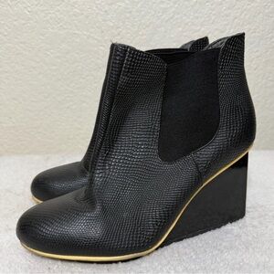 United Nude wedge Chelsea ankle boots black leather sleek wedge heel size 38